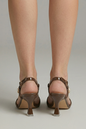 Women's Orthopedic Mid Heel Sandals with Arch Support and Adjustable Buckle Closure 4