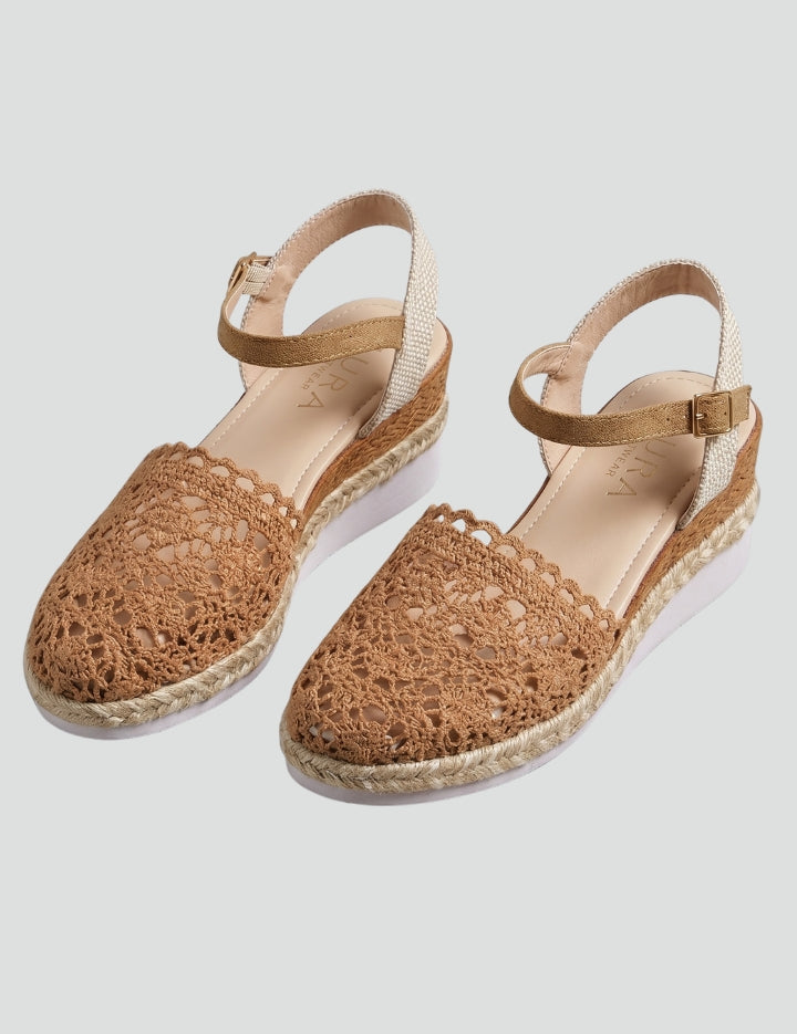 Women's Orthopedic Platform Sandals with Arch Support and Adjustable Woven Upper 1
