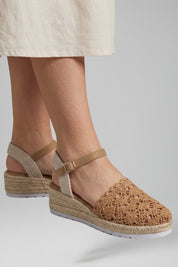 Women's Orthopedic Platform Sandals with Arch Support and Adjustable Woven Upper 4