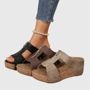 Women's Orthopedic Sandals with Arch Support and Front Zip Closure for Summer Comfort 1