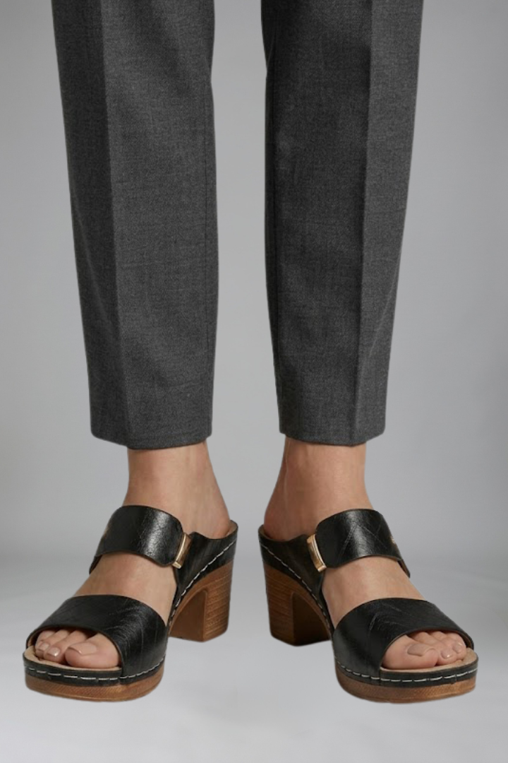 Women's Orthopedic Sandals with Arch Support and Mid Block Heel for Comfortable Everyday Wear 0
