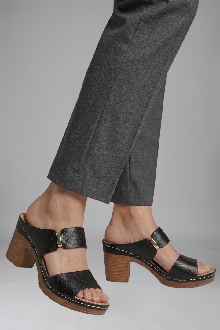 Women's Orthopedic Sandals with Arch Support and Mid Block Heel for Comfortable Everyday Wear 5