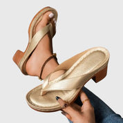 Women's Orthopedic Sandals with Arch Support and Mid Heel for Summer Comfort 0