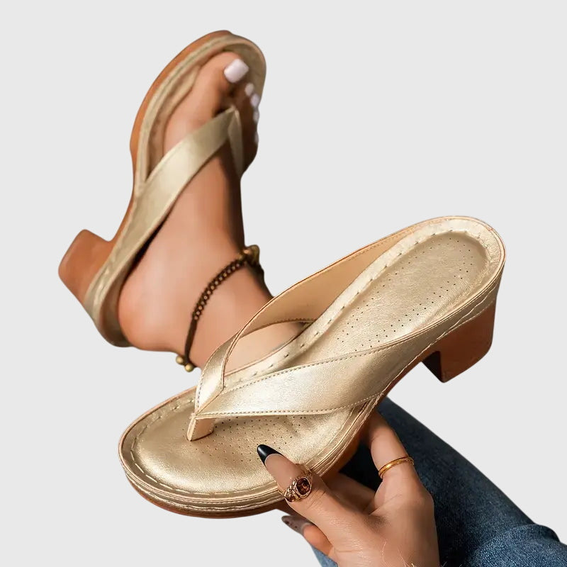 Women's Orthopedic Sandals with Arch Support and Mid Heel for Summer Comfort 0