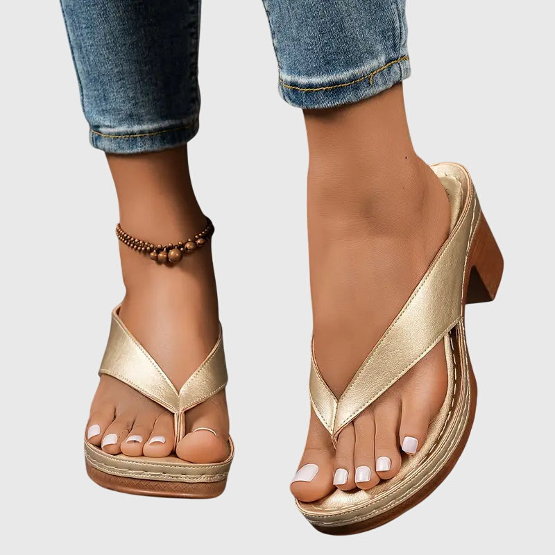 Women's Orthopedic Sandals with Arch Support and Mid Heel for Summer Comfort 1