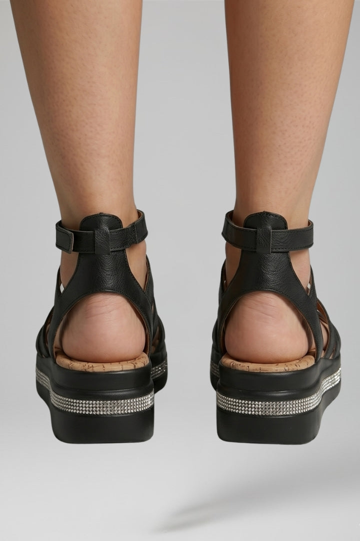Women's Orthopedic Sandals with Rhinestone Detail and Adjustable Arch Support Straps 4