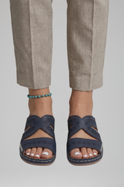 Women's Orthopedic Slip-On Sandals with Arch Support and Cutout Straps for Comfort 0