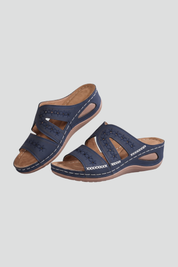 Women's Orthopedic Slip-On Sandals with Arch Support and Cutout Straps for Comfort 1