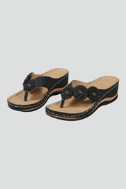 Women's Orthopedic Slip-On Sandals with Arch Support and Floral Cutouts for All-Day Comfort 1
