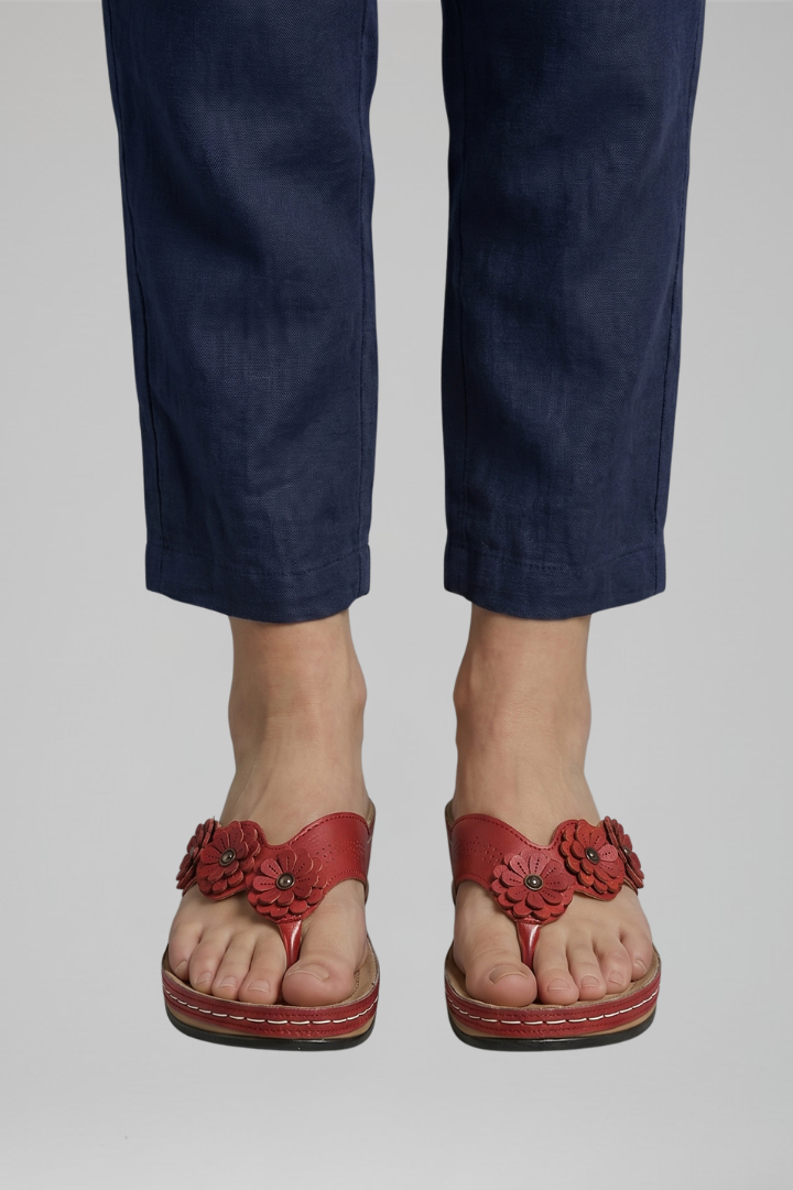 Women's Orthopedic Slip-On Sandals with Arch Support and Floral Cutouts for All-Day Comfort 8