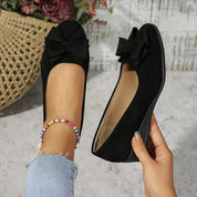 Women's Orthopedic Wedge Ballet Flats with Bow Detail 0