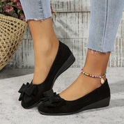 Women's Orthopedic Wedge Ballet Flats with Bow Detail 2