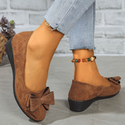 Women's Orthopedic Wedge Ballet Flats with Bow Detail 9