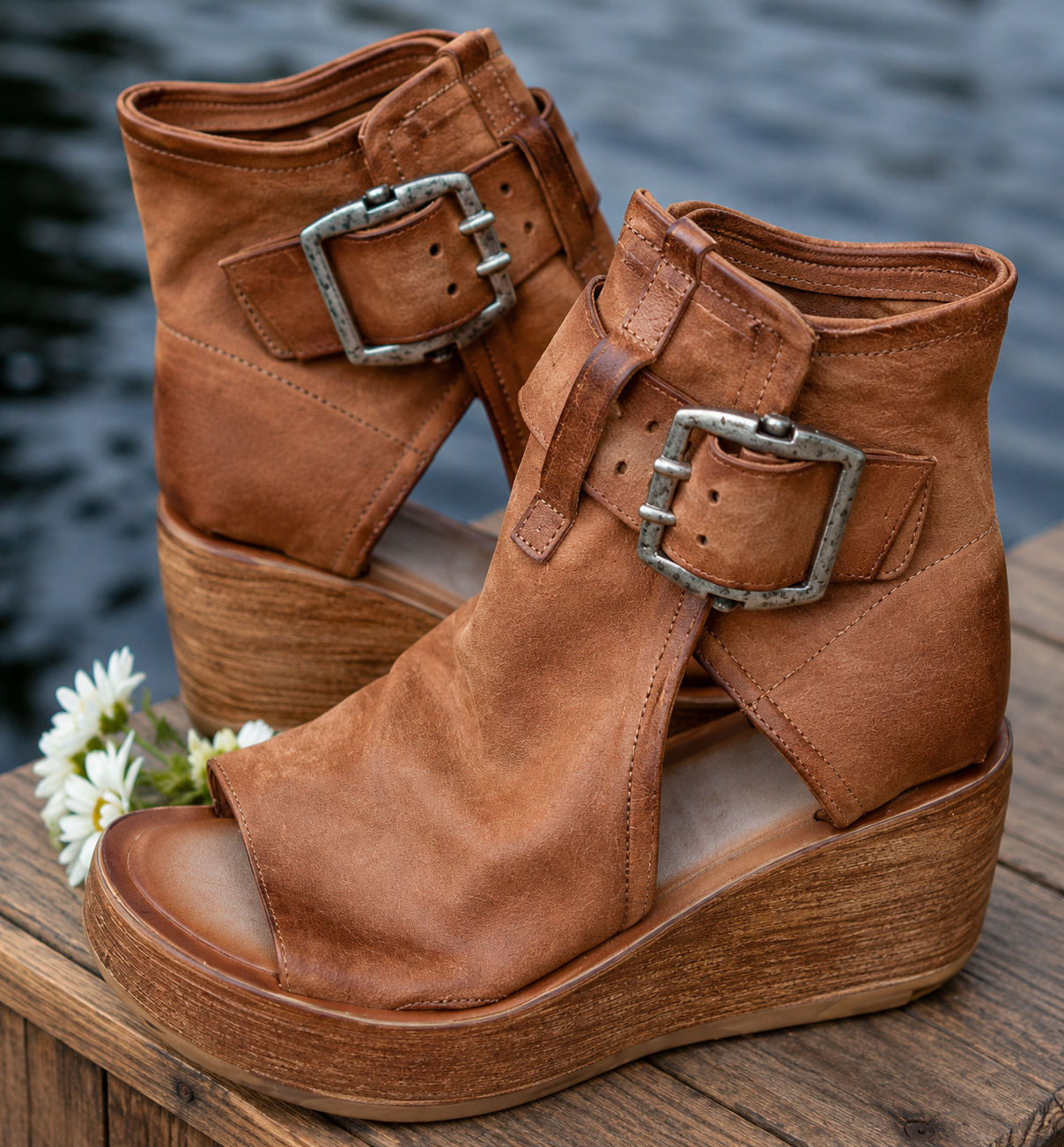 Women's Orthopedic Wedge Sandals with Adjustable Buckle and Arch Support 3