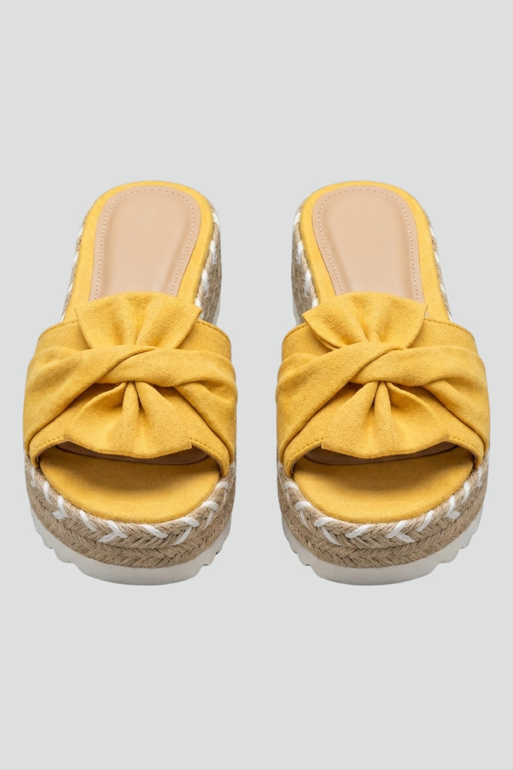 Women's Orthopedic Wedge Sandals with Arch Support and Woven Bow Detail 1