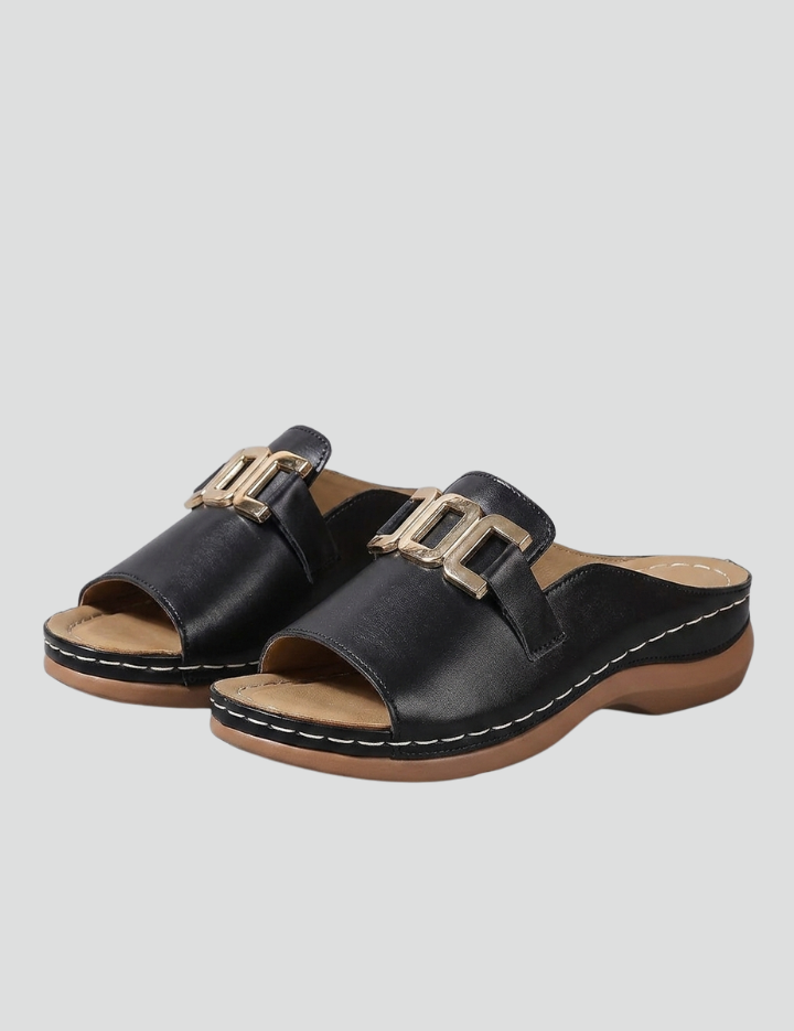 Women's Orthopedic Wedge Slide Sandals with Arch Support and Cushioned Footbed 1