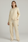 Women's Outfit: Long Sleeve Shirt & Straight Leg Trousers Set for Elegant Casual Wear 2