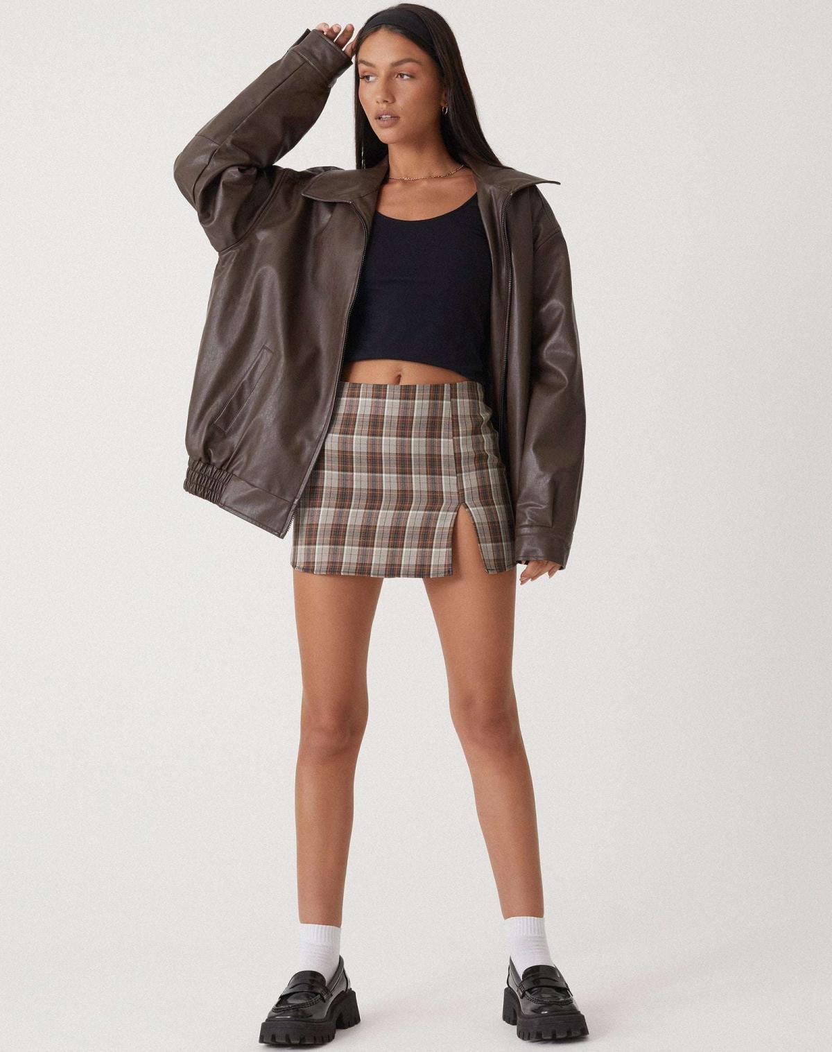 Women's Oversized Leather Jacket - Stylish Bomber Coat for Effortless Modern Looks 1