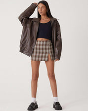 Women's Oversized Leather Jacket - Stylish Bomber Coat for Effortless Modern Looks 1