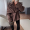 Women's Oversized Trench Coat with Self Tie Belt and Draped Lapel - Stylish Women's Coat for Transitional Weather 3