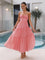 Women's Pink Maxi Dress - Summer Dresses with Elegant Tiered Skirt for Effortless Style 0