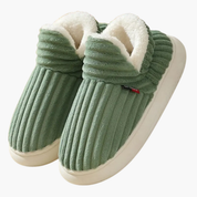 Women's Plush House Slippers with Ribbed Design for Indoor Comfort and Style 0