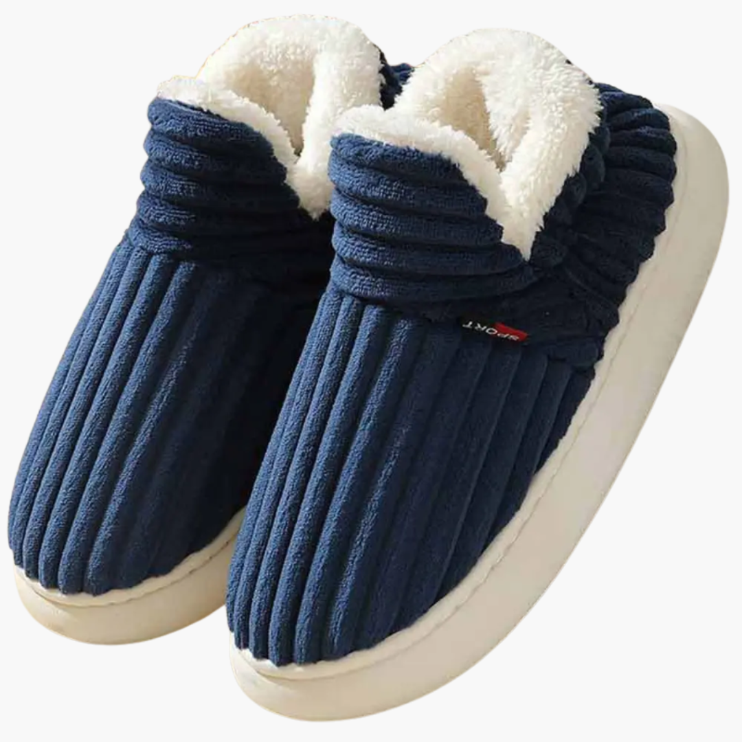 Women's Plush House Slippers with Ribbed Design for Indoor Comfort and Style 4
