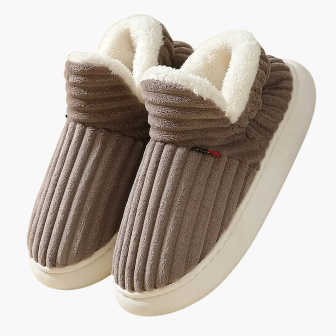 Women's Plush House Slippers with Ribbed Design for Indoor Comfort and Style 5