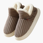 Women's Plush House Slippers with Ribbed Design for Indoor Comfort and Style 5