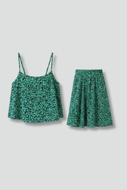 Women’s Printed Two-Piece Set with Cami Top and Flared Skirt for Summer 1