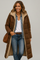 Women's Quilted Long Coat with Hood and Zip Closure 8
