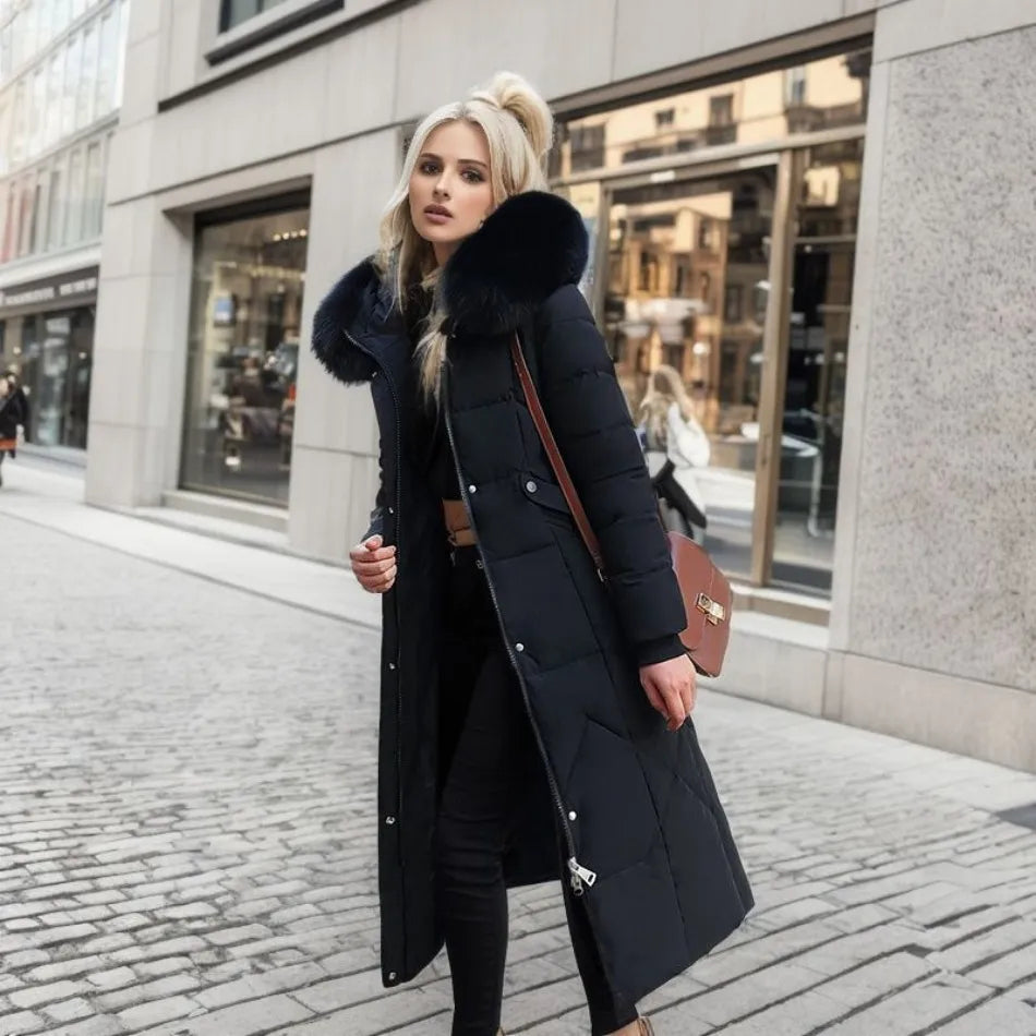 Women's Quilted Winter Coat with Hood - Stylish and Warm Outerwear 8