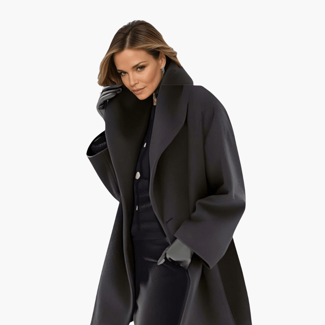 Women's Red Wide Collar Long Sleeve Jacket for Cool Weather Fashion 3
