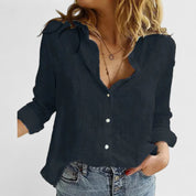Women's Relaxed Fit Button Down Shirt with Classic Collar 0