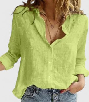Women's Relaxed Fit Button Down Shirt with Classic Collar 4