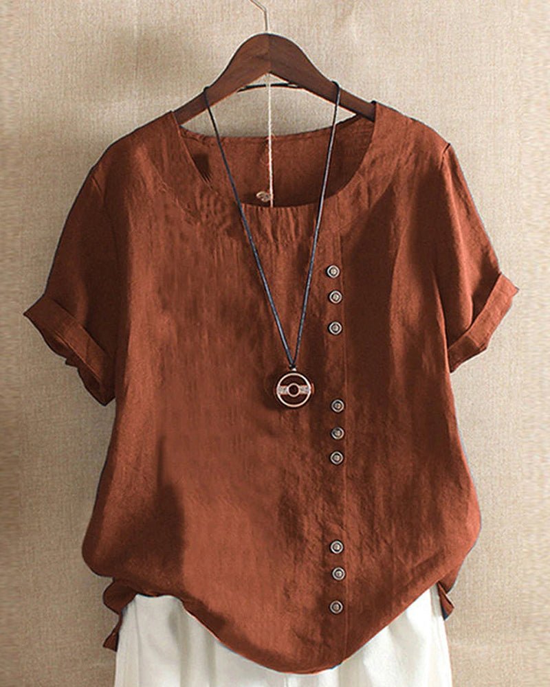 Women's Relaxed Fit Button Front Top for Warm Weather 3