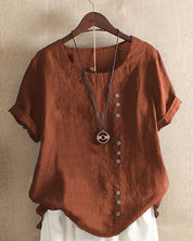 Women's Relaxed Fit Button Front Top for Warm Weather 3
