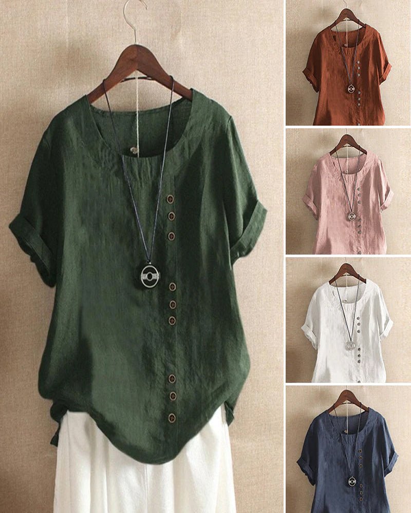 Women's Relaxed Fit Button Front Top for Warm Weather 6