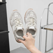 Women's Retro Lace-Up Sneakers Comfortable Cow Suede 5