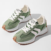 Women's Retro Platform Sneakers with Arch Support - Lace-Up Casual Trainers 0