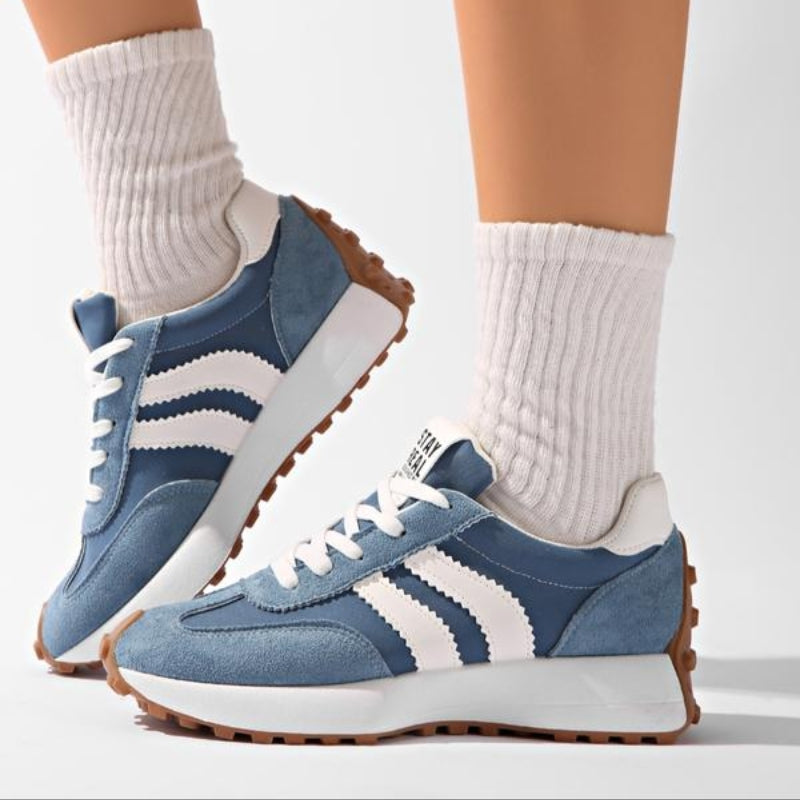 Women's Retro Platform Sneakers with Arch Support - Lace-Up Casual Trainers 3