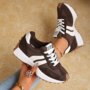 Women's Retro Platform Sneakers with Arch Support - Lace-Up Casual Trainers 5