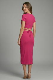 Women’s Sleeveless Crop Top and High Waist Midi Skirt Two Piece Set 4