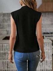 Women's Sleeveless High Neck Blouse Smart Casual Top 4