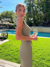 Women’s Sleeveless Ribbed Maxi Dress with Round Neck for Summer 4