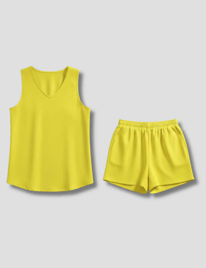 Women’s Sleeveless Tunic Two Piece Set with Elastic Waist Shorts 1