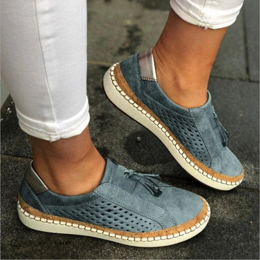 Women's Slip-On Sneakers - Stylish White Sneakers for Comfort and Support 1