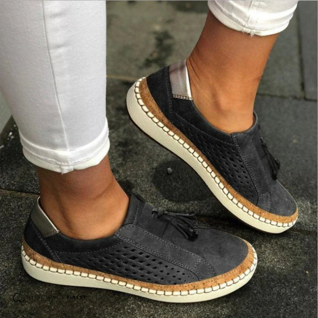 Women's Slip-On Sneakers - Stylish White Sneakers for Comfort and Support 2