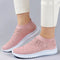Women's Slip-On Sneakers Comfortable Knit with Rhinestone Embellishments 0