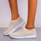 Women's Slip-On Sneakers Comfortable Knit with Rhinestone Embellishments 5